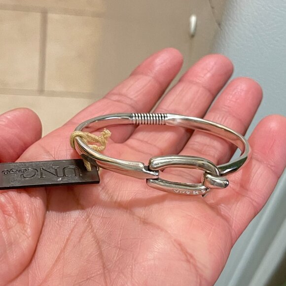 NWT Uno de 50 Statement Bracelet Silver Plated Hook closure Tied Cuff Bangle S - Picture 5 of 9